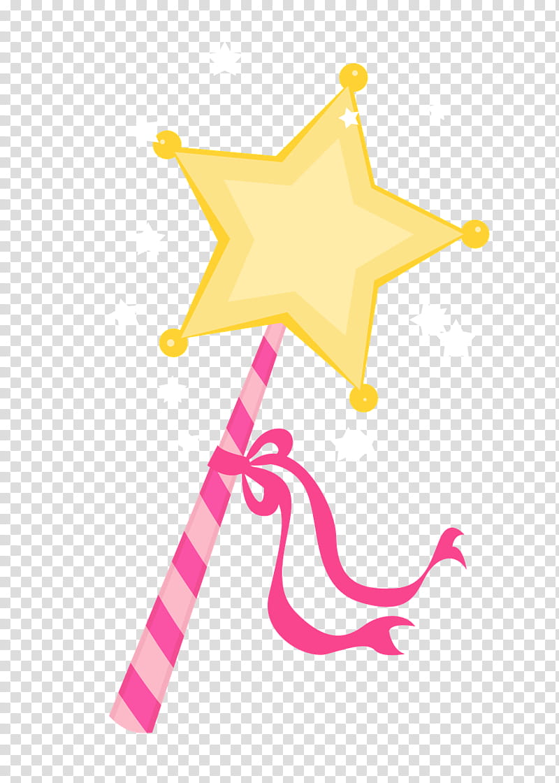 Yellow Star, Wand, Fairy, Magician, Pink, Text, Line, Wing transparent background PNG clipart