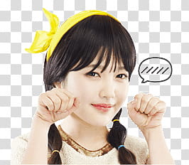 Red Velvet joy kakao talk emoji, women's yellow headband transparent background PNG clipart