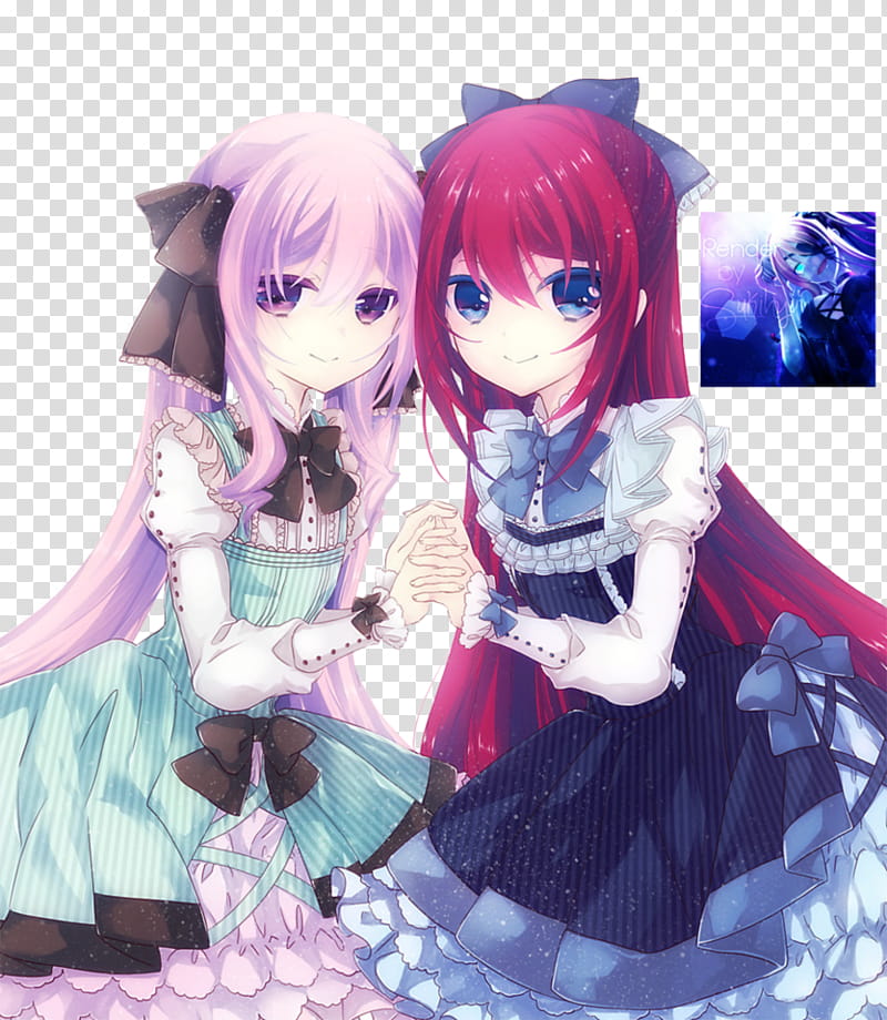 Anime Friend Render, two female characters transparent background PNG clipart