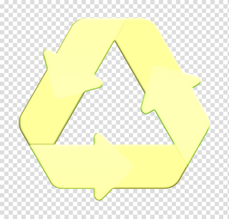 Ecology & Environment icon Recycling icon Arrow icon, Yellow, Green, Logo, Symbol, Sign transparent background PNG clipart
