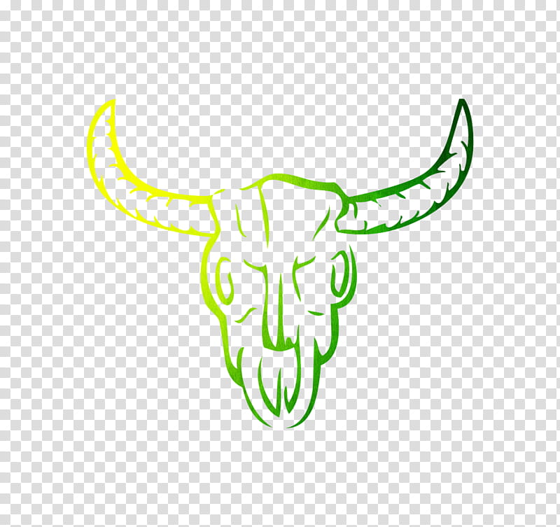 Green Leaf Logo, Cattle, Skull, Line, Character, Horn, Bovine, Head transparent background PNG clipart