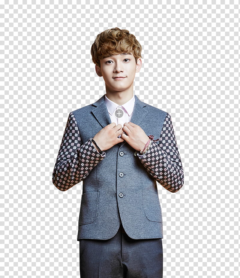 EXO Beagle Line, smiling man wewaring gray suit transparent background PNG clipart