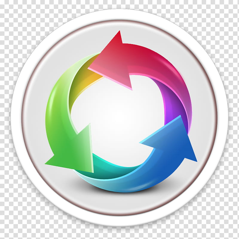 ORB OS X Icon, red, blue, and green recycle logo transparent background PNG clipart