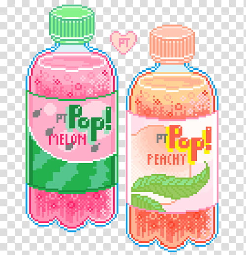 Japanese Food Pixel, two assorted-color bottles art transparent background PNG clipart