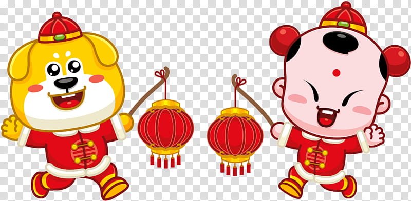 Chinese New Year Red, New Years Eve, Festival, New Years Day, Fireworks, Cartoon, Drawing, Lantern transparent background PNG clipart