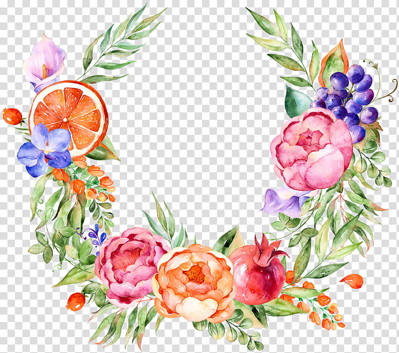 Watercolor Wreath, Watercolor Painting, Watercolour Flowers, Drawing, Floral Design, Plant, Leaf, Lei transparent background PNG clipart