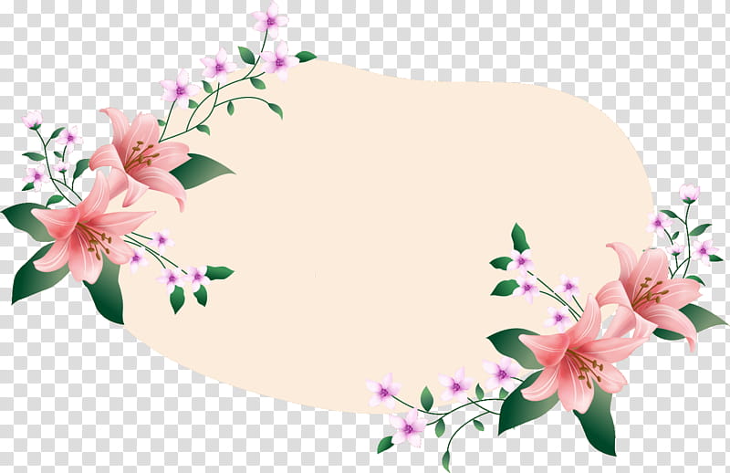 lily Rectangular frame lily frame floral frame, Pink, Flower, Plant, Blossom, Cherry Blossom, Floral Design transparent background PNG clipart