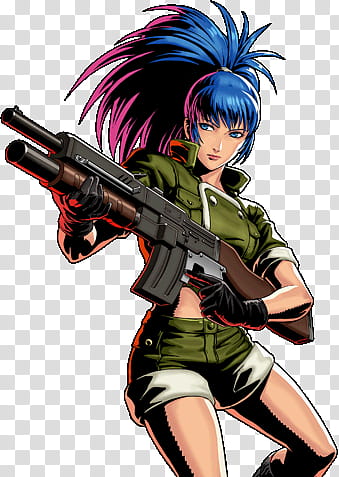 Leona Heidern, METAL SLUG DEFENSE, animated girl wearing green jacket transparent background PNG clipart