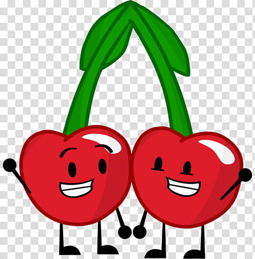 Love Background Heart, Cherries, Maraschino Cherry, Character, Inanimate Insanity, Green, Red, Smile transparent background PNG clipart