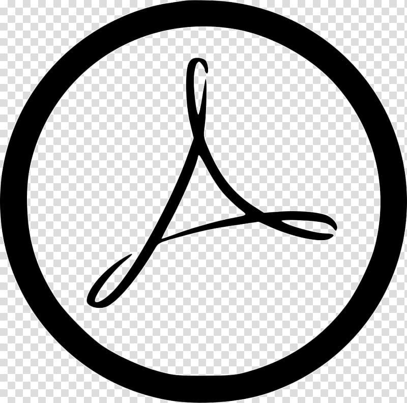 Adobe Acrobat Line Art, Pdf, Adobe Inc, Filename Extension, Blackandwhite, Circle, Symbol transparent background PNG clipart
