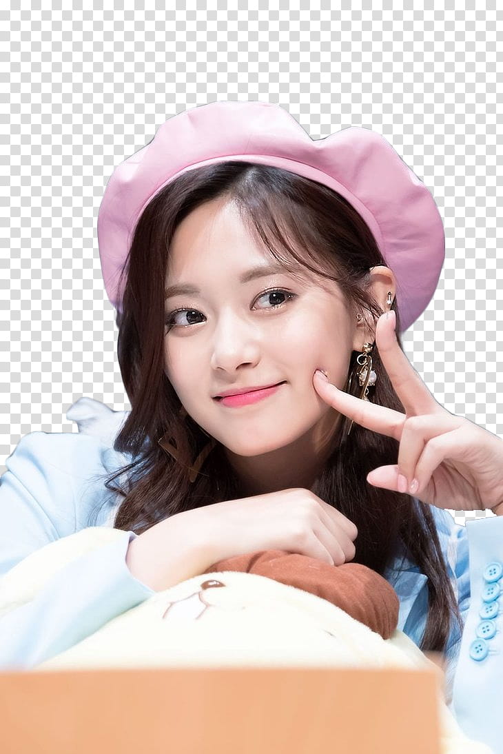TZUYU TWICE, woman doing peace sign transparent background PNG clipart
