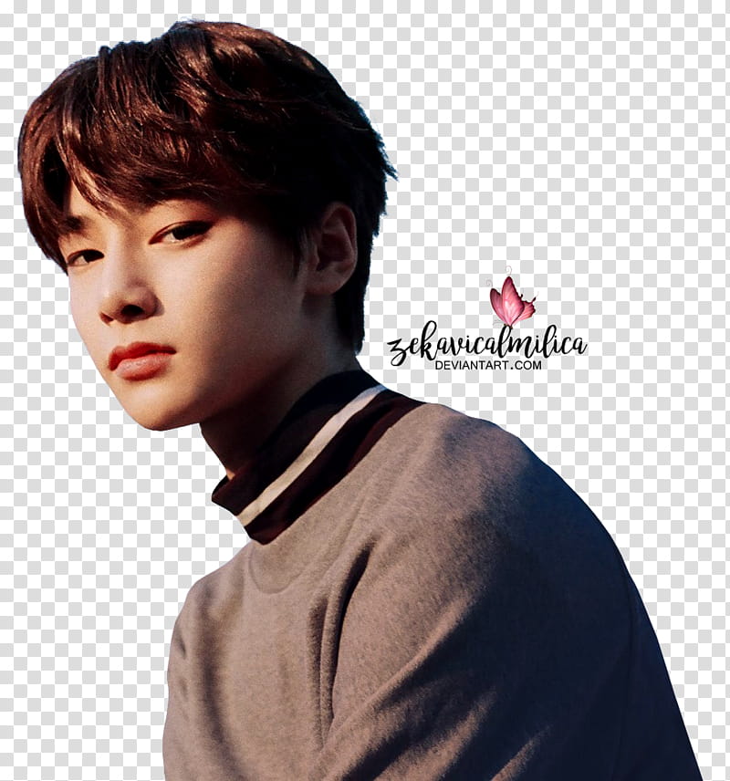 Stray Kids I am YOU, man looking at camera with text overlay transparent background PNG clipart
