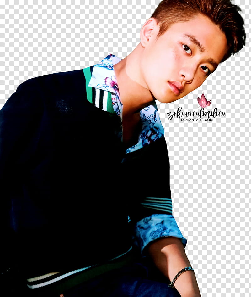 EXO D O The War, man wearing blue sweater transparent background PNG clipart