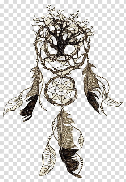 Dreamcatcher, gray and black tree dreamcatcher illustration transparent background PNG clipart