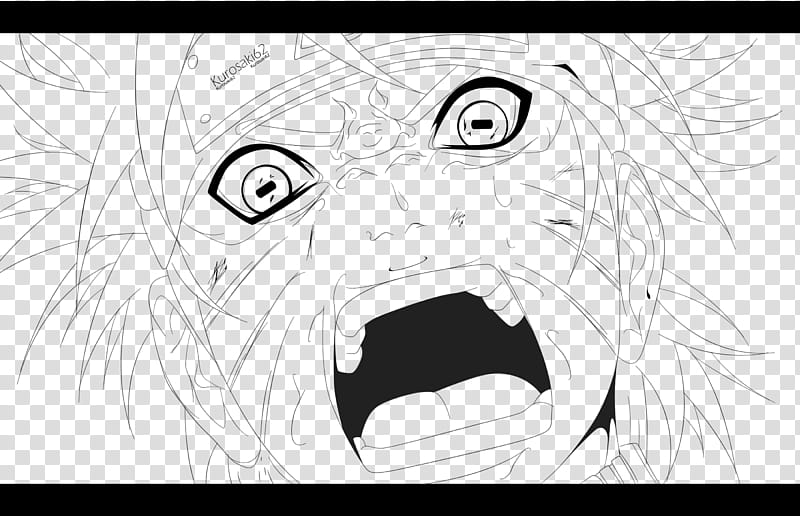 Naruto Sennin Mode line art transparent background PNG clipart