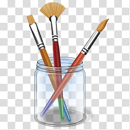 Vista RTM WOW Icon , Paint, three paintbrush in jar transparent background PNG clipart