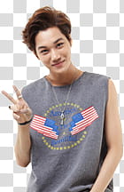 EXO, man doing peace sign transparent background PNG clipart