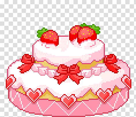 PixelPastel s, strawberry cake transparent background PNG clipart