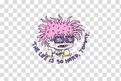 Not Yours, pink-haired cartoon character illustration with The Life is so hard, Tommy. text transparent background PNG clipart