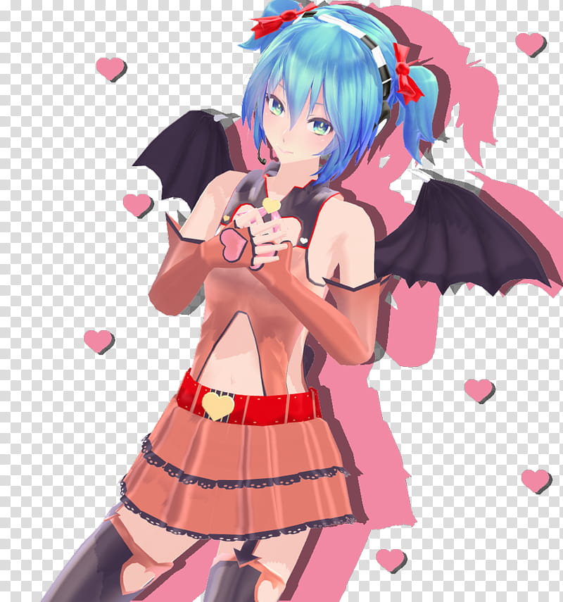 Heart Hunter Miku TDA, blue-haired female anime character transparent background PNG clipart