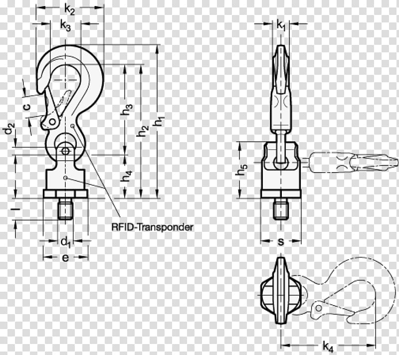 Lifting Hook Technical Drawing, Cargo, Machine, Steel, Technique, Machine Element, Otto Ganter Gmbh Co Kg, Forging transparent background PNG clipart
