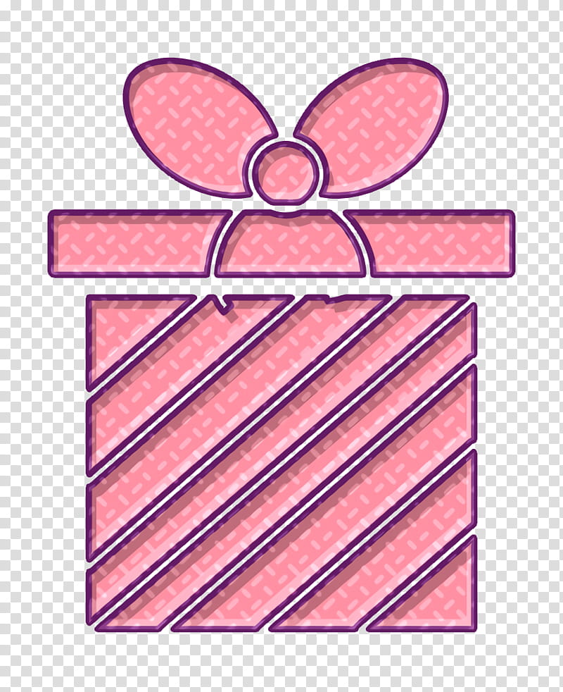christmas icon gift icon giftbox icon, Present Icon, Pink, Line, Rectangle, Peach, Paper transparent background PNG clipart