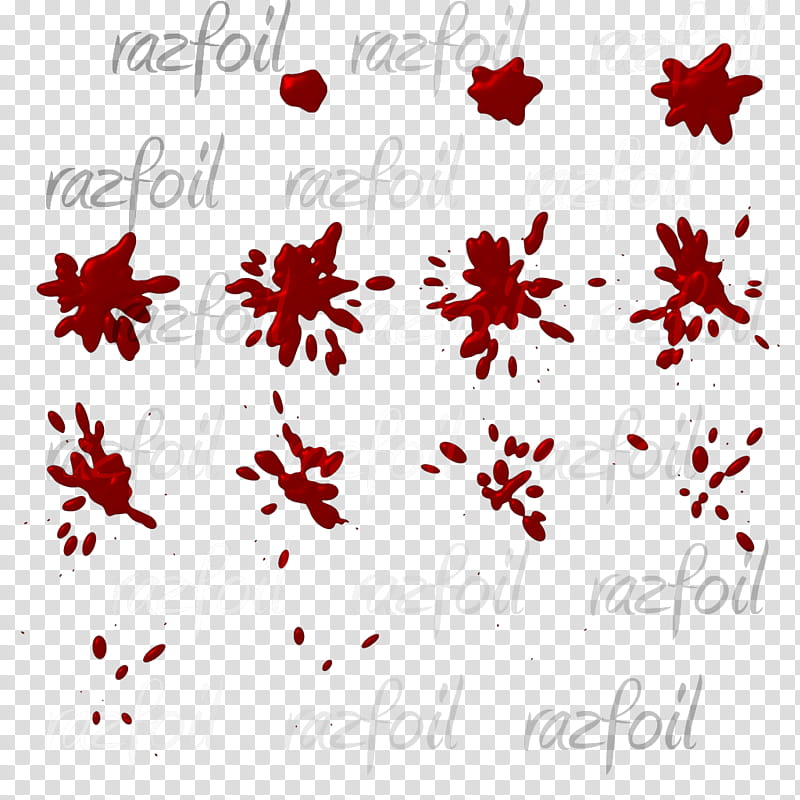 Blood Sprite Sheet HQ, red paint splatters illustration transparent background PNG clipart