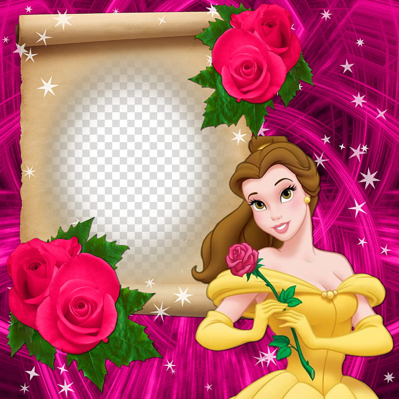 Disney Frame, Princess Belle art transparent background PNG clipart