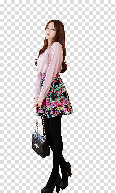 Ulzzang Girl, woman carrying crossbody bag using both hands transparent background PNG clipart