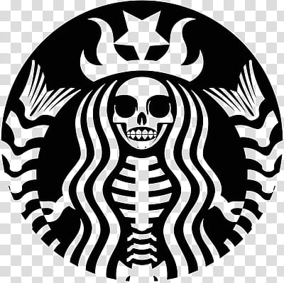 BLACK RESOURCES, skeletal Starbucks logo transparent background PNG clipart