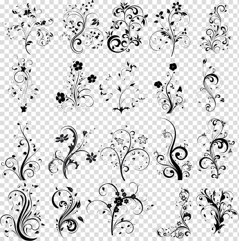 Black And White Flower, Ornament, Floral Design, Jewellery, Paisley, Filigree, Engraving, Black And White transparent background PNG clipart