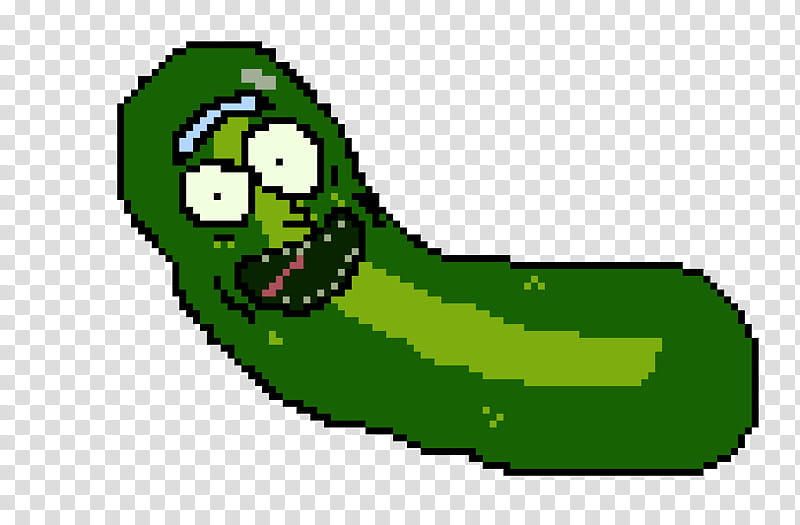 Rick And Morty Pixel Art, Pickle Rick, Artist, Green, Leaf, Grass, Plant, Line transparent background PNG clipart
