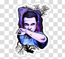 Stranger Things Stickers , man wearing blue crew-neck shirt painting transparent background PNG clipart