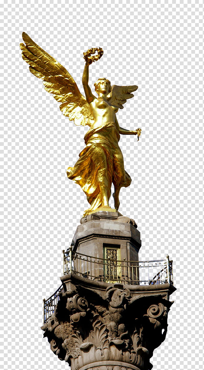 angel de la independencia, gold angel statue transparent background PNG clipart