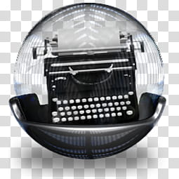 Sphere   , black typewriter in glass container illustration transparent background PNG clipart