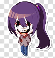 DDLC R All Character Sprites FREE TO USE, purple haired anime character illustration transparent background PNG clipart