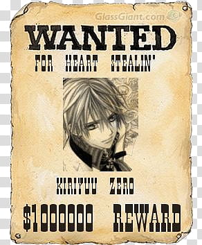 Zero&#;s wanted poster, Kiriyou Zero poster transparent background PNG clipart