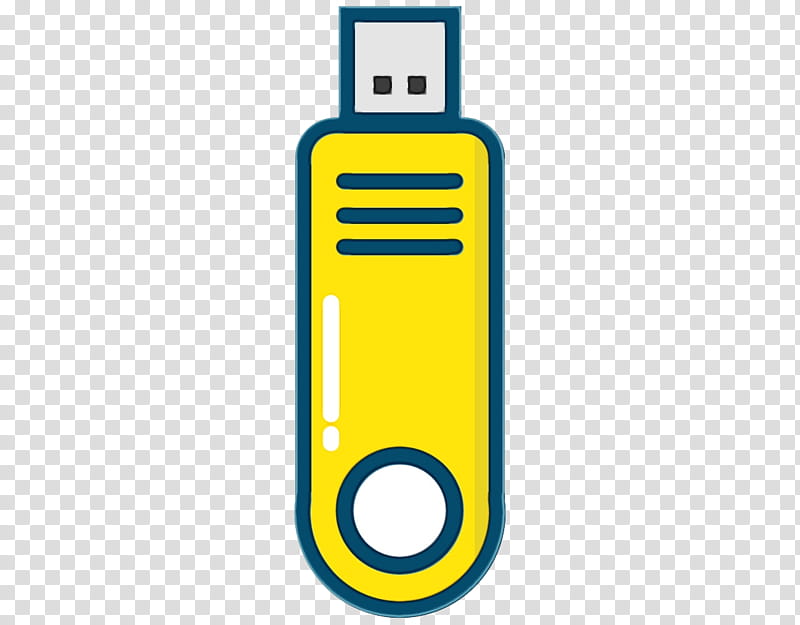 usb flash drive data storage device yellow technology electronic device, Watercolor, Paint, Wet Ink, Flash Memory transparent background PNG clipart