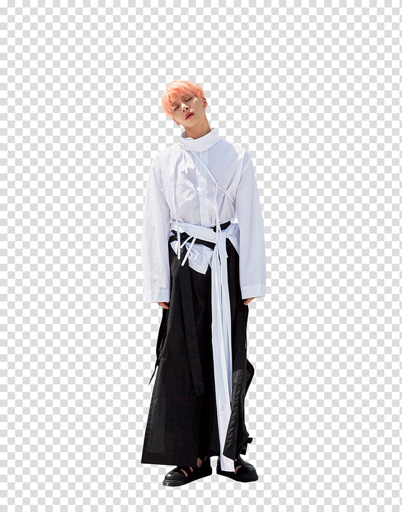 SHINee Jonghyun , man wearing white long-sleeved dress transparent background PNG clipart