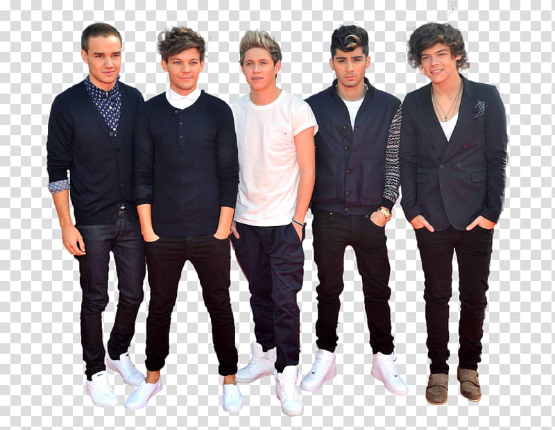 One Direction, men's five black and white tops transparent background PNG clipart