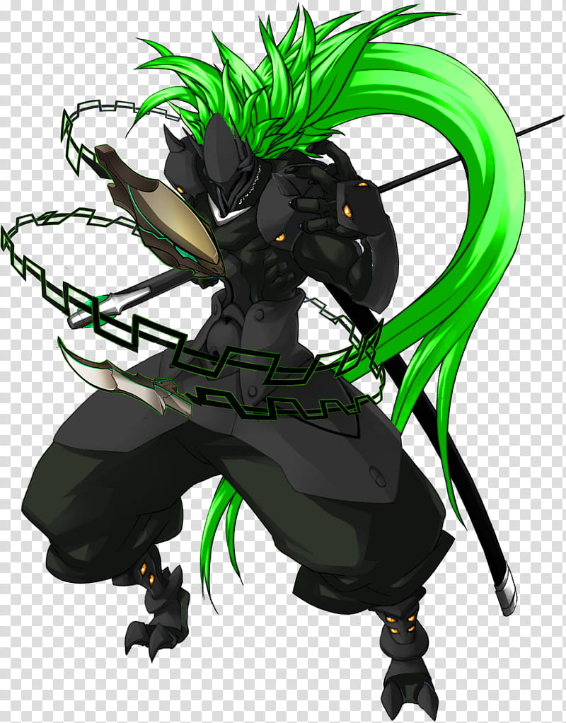Black Susano o, black and green monster art transparent background PNG clipart