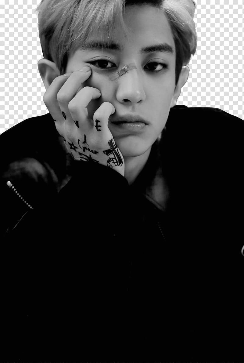 EXO LOTTO Digital Booklet, man holding his head on his arm transparent background PNG clipart