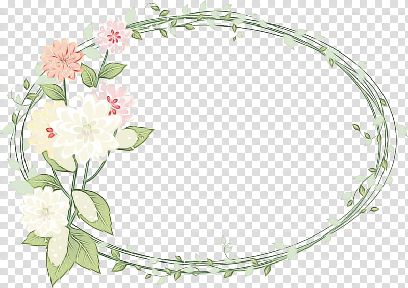 flower plant, Flower Oval Frame, Floral Oval Frame, Watercolor, Paint, Wet Ink transparent background PNG clipart