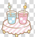 Iconos Little Twin Stars, two blue and pink cups transparent background PNG clipart