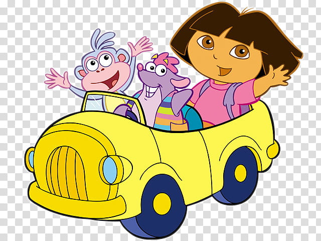 Dora The Explorer, illustration of Dora the Explorer in car transparent background PNG clipart
