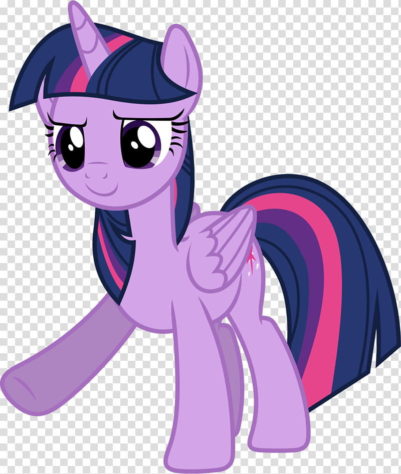 Determined Twilight Sparkle, walking purple unicorn with dark-blue-and-pink hair illustration transparent background PNG clipart
