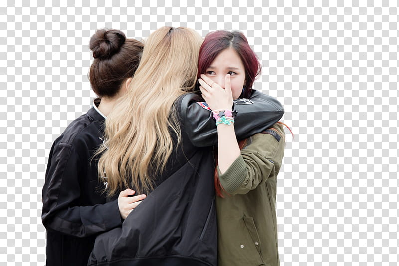 Mina, three women hugging transparent background PNG clipart