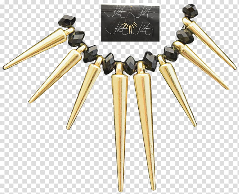 Gold Spikes, gold necklace transparent background PNG clipart