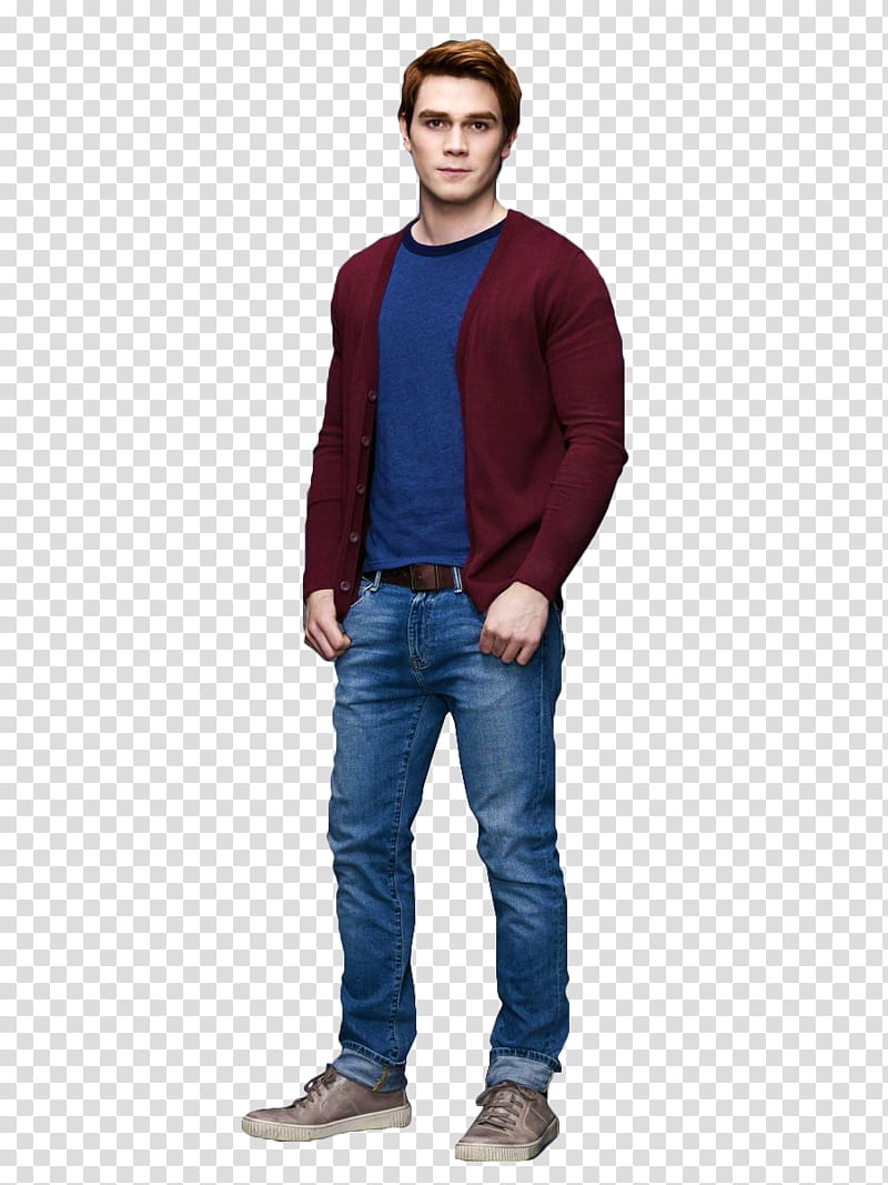 Riverdale, man in red cardigan transparent background PNG clipart
