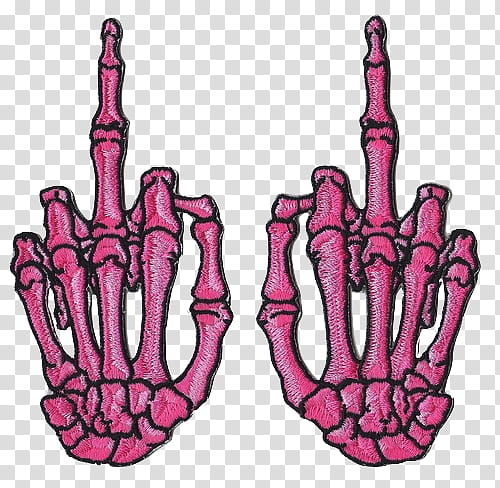 two pink skeleton hands illustration transparent background PNG clipart